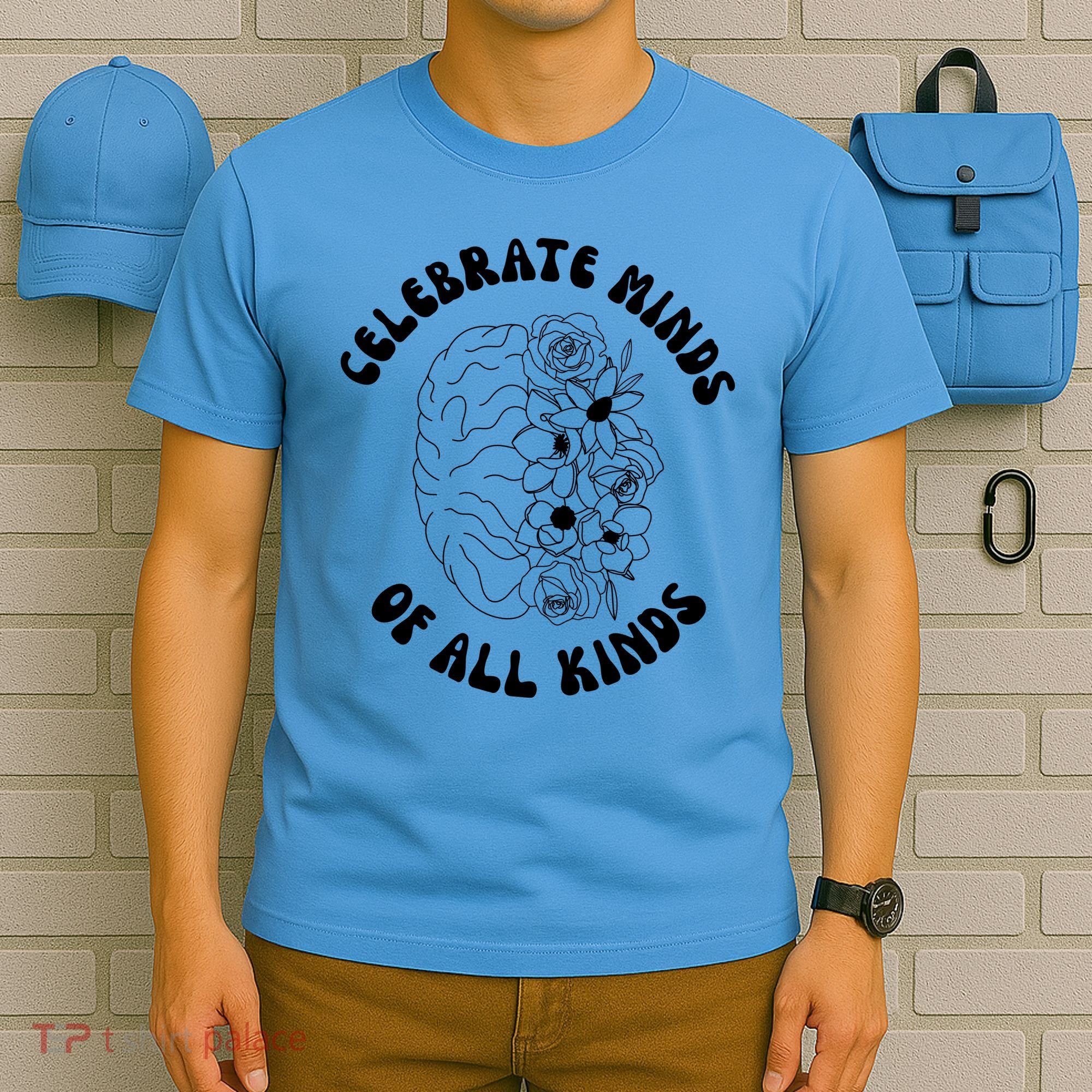 Celebrate Minds Of All Kinds Floral Brain T-Shirt