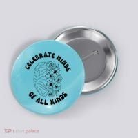 Celebrate Minds Of All Kinds Floral Brain Button thumb 0