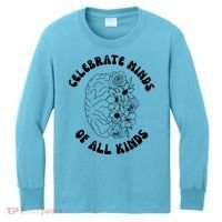 Celebrate Minds Of All Kinds Floral Brain Kids Long Sleeve Shirt thumb 0
