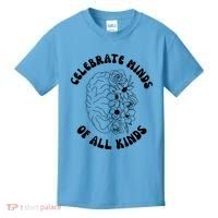 Celebrate Minds Of All Kinds Floral Brain Kids T-Shirt thumb 0