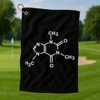Caffeine Molecule Organic Chemistry Coffee Meaningful Gift Golf Towel thumb 1