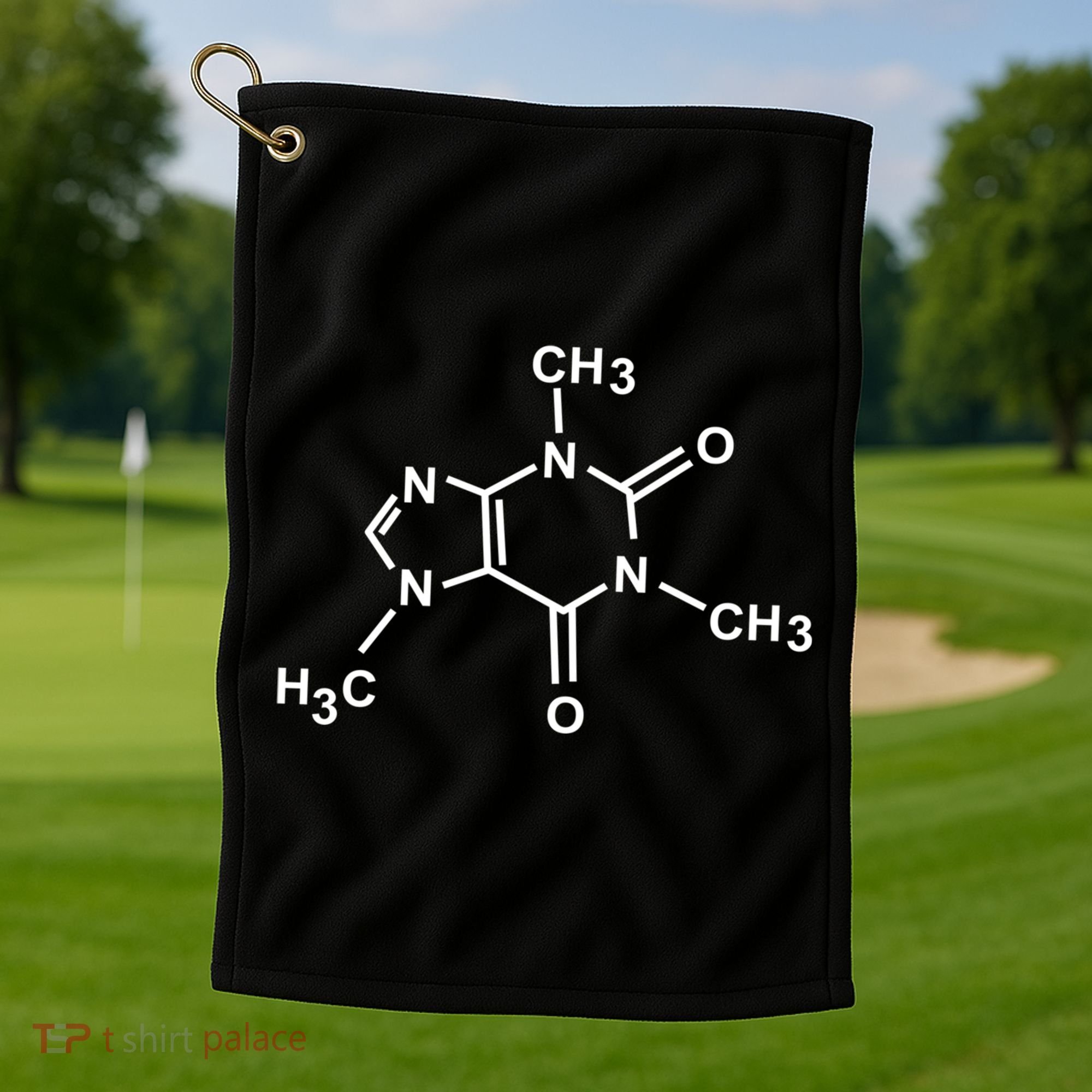 Caffeine Molecule Organic Chemistry Coffee Meaningful Gift Golf Towel