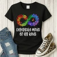 Celebrate Minds Of All Kinds Neurodiversity Autism Women's T-Shirt thumb 3