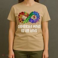 Celebrate Minds Of All Kinds Neurodiversity Autism T-Shirt thumb 4
