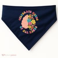 Celebrate Minds Of All Kinds Flowers Be Kind The Mind USA-Made Doggie Bandana thumb 0