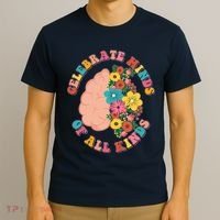 Celebrate Minds Of All Kinds Flowers Be Kind The Mind T-Shirt thumb 3
