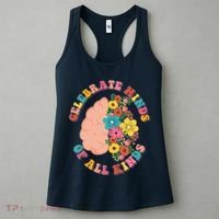 Celebrate Minds Of All Kinds Flowers Be Kind The Mind Women's Tank Top thumb 3