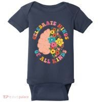 Celebrate Minds Of All Kinds Flowers Be Kind The Mind Baby Bodysuit thumb 0