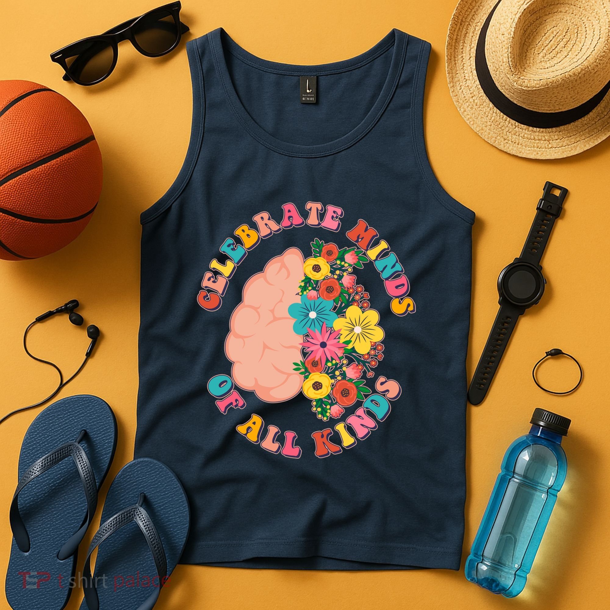 Celebrate Minds Of All Kinds Flowers Be Kind The Mind Tank Top