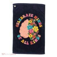 Celebrate Minds Of All Kinds Flowers Be Kind The Mind Golf Towel thumb 0