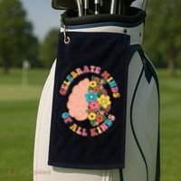 Celebrate Minds Of All Kinds Flowers Be Kind The Mind Golf Towel thumb 2