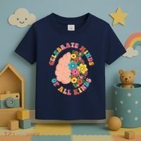 Celebrate Minds Of All Kinds Flowers Be Kind The Mind Toddler T-Shirt thumb 3
