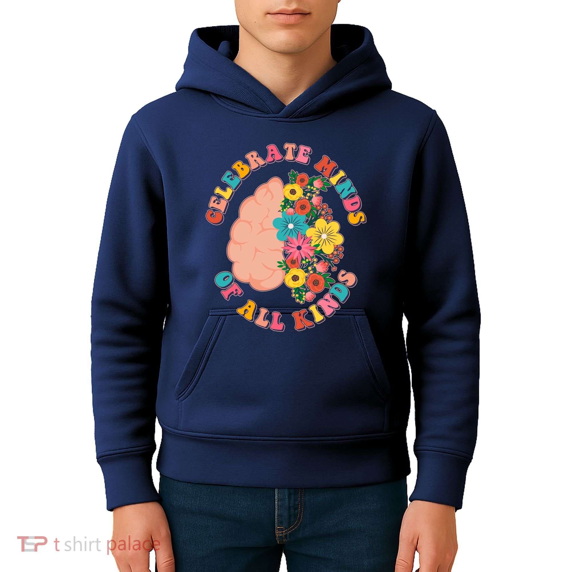 Celebrate Minds Of All Kinds Flowers Be Kind The Mind Kids Hoodie