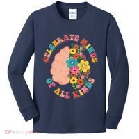 Celebrate Minds Of All Kinds Flowers Be Kind The Mind Kids Long Sleeve Shirt thumb 0