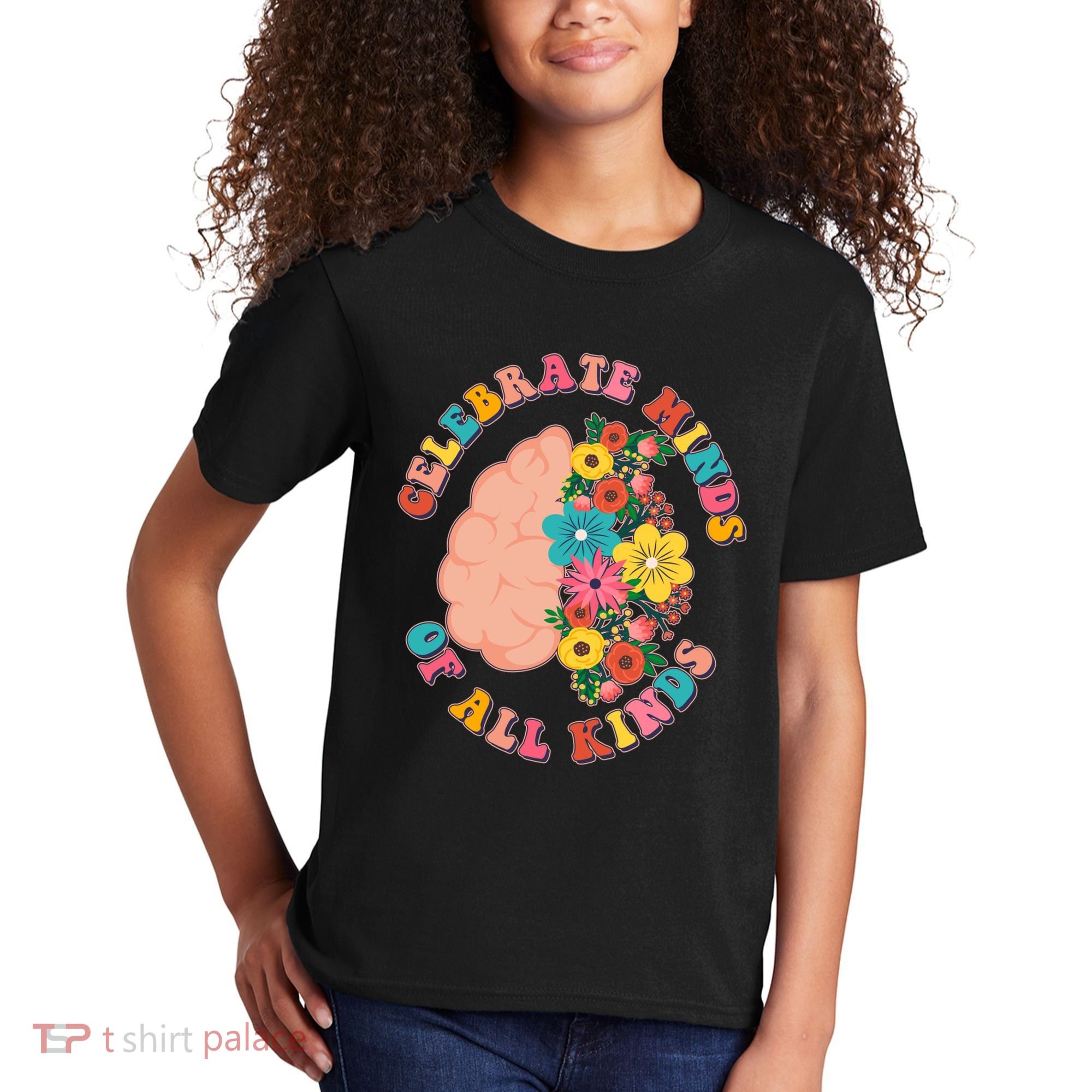 Celebrate Minds Of All Kinds Flowers Be Kind The Mind Kids T-Shirt