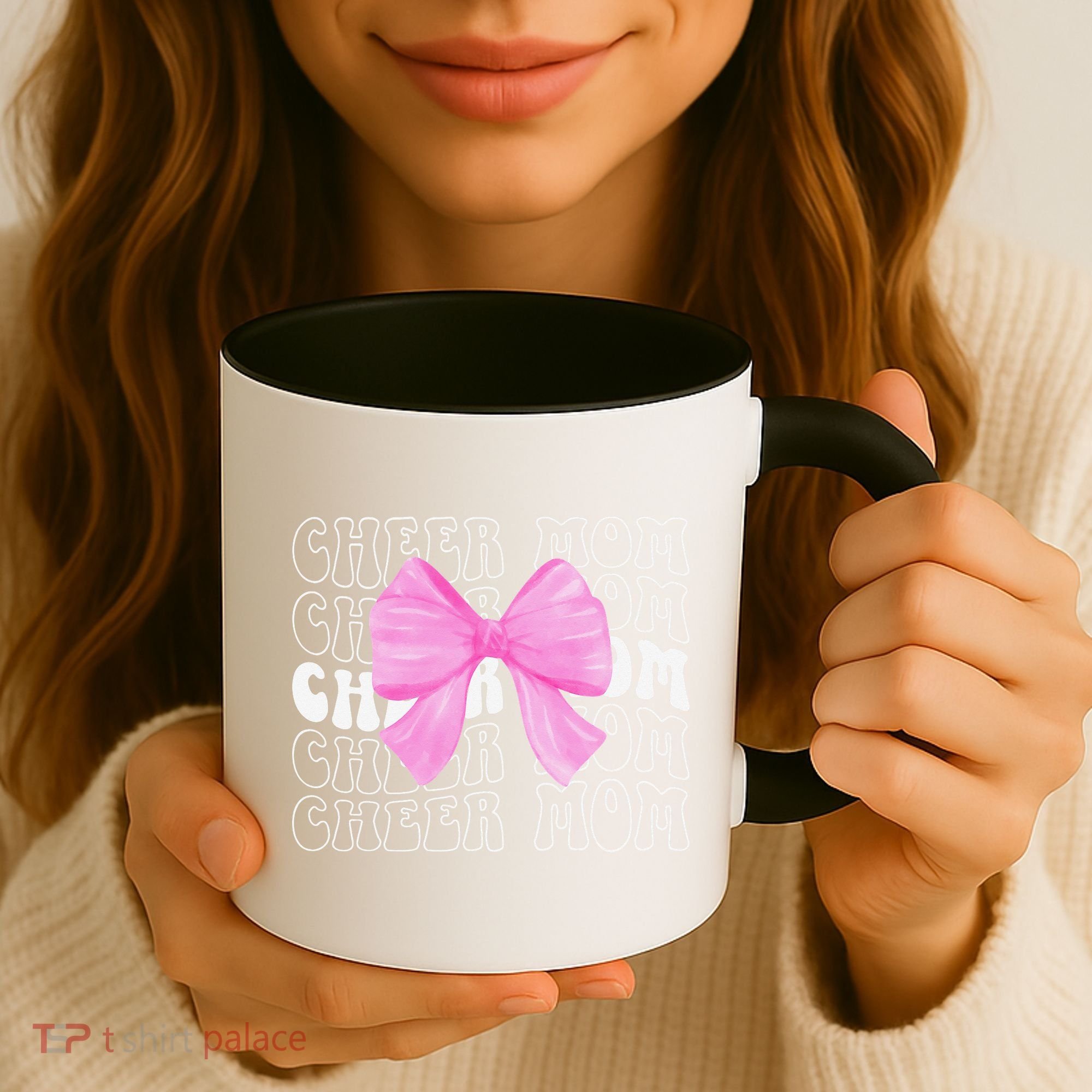 Cheer Mom Of A Cheerleader Mama Cheerleading Mom Coquette Coffee Mug