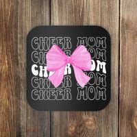 Cheer Mom Of A Cheerleader Mama Cheerleading Mom Coquette Coaster thumb 0