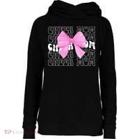 Cheer Mom Of A Cheerleader Mama Cheerleading Mom Coquette Womens Funnel Neck Pullover Hood thumb 0
