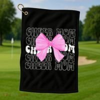 Cheer Mom Of A Cheerleader Mama Cheerleading Mom Coquette Golf Towel thumb 1