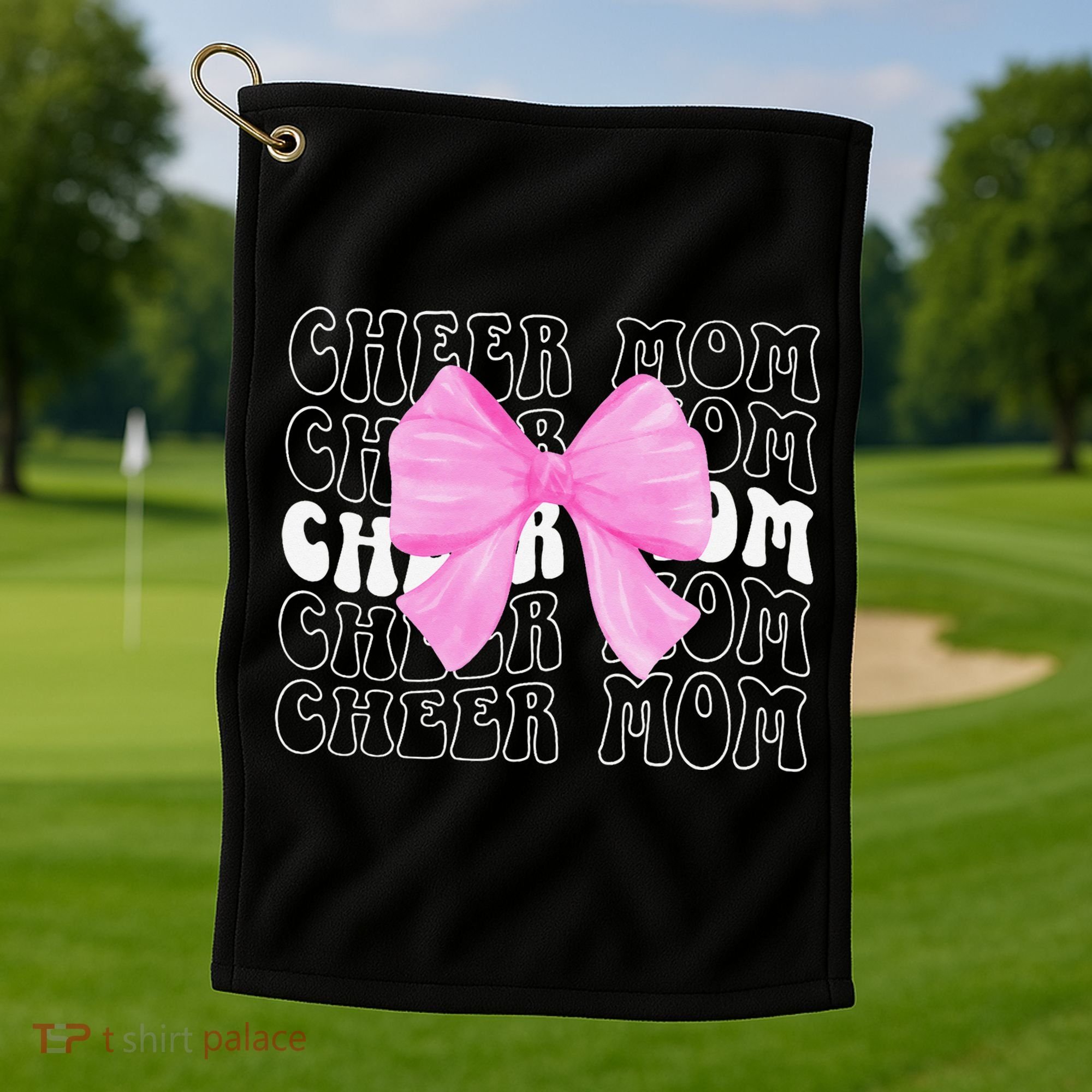Cheer Mom Of A Cheerleader Mama Cheerleading Mom Coquette Golf Towel