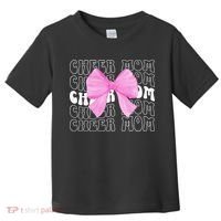 Cheer Mom Of A Cheerleader Mama Cheerleading Mom Coquette Toddler T-Shirt thumb 0