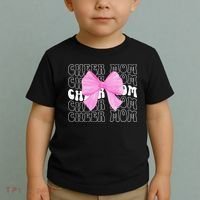 Cheer Mom Of A Cheerleader Mama Cheerleading Mom Coquette Toddler T-Shirt thumb 2