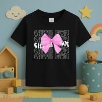 Cheer Mom Of A Cheerleader Mama Cheerleading Mom Coquette Toddler T-Shirt thumb 3
