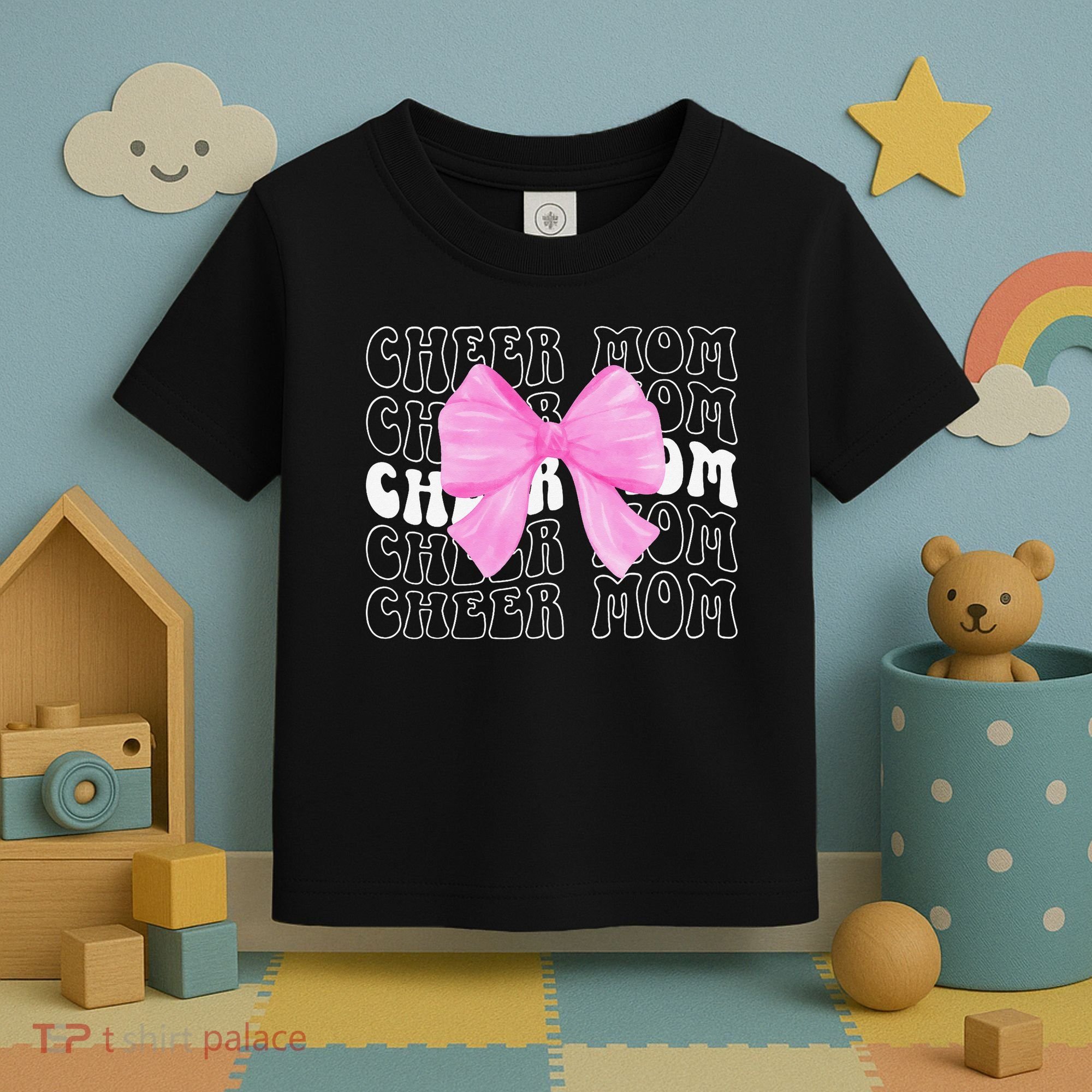 Cheer Mom Of A Cheerleader Mama Cheerleading Mom Coquette Toddler T-Shirt