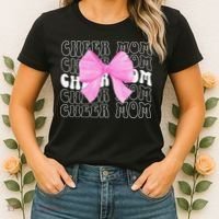 Cheer Mom Of A Cheerleader Mama Cheerleading Mom Coquette Women's T-Shirt thumb 2