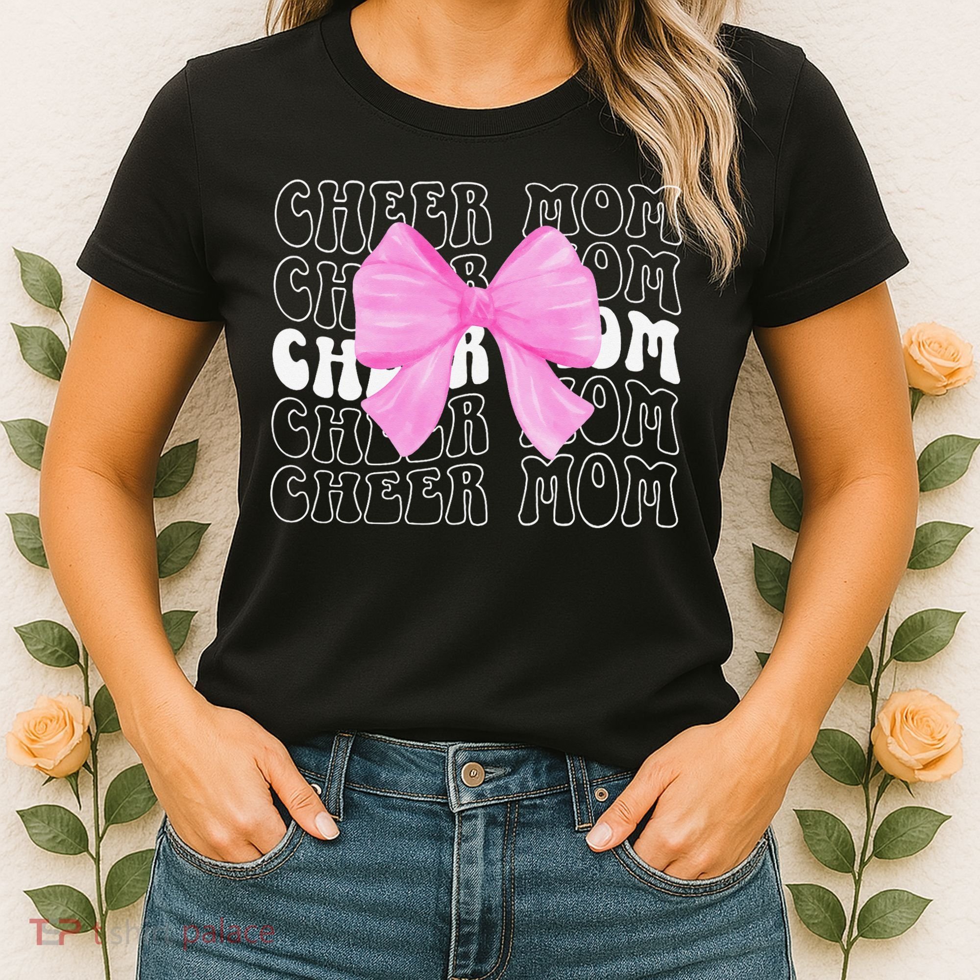 Cheer Mom Of A Cheerleader Mama Cheerleading Mom Coquette Women's T-Shirt