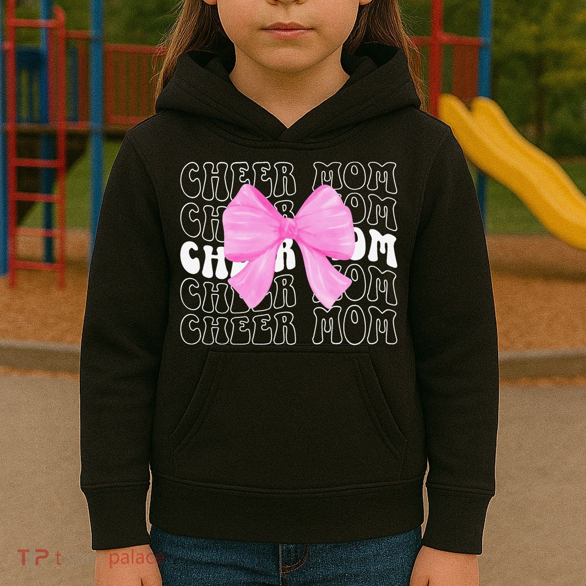 Cheer Mom Of A Cheerleader Mama Cheerleading Mom Coquette Kids Hoodie