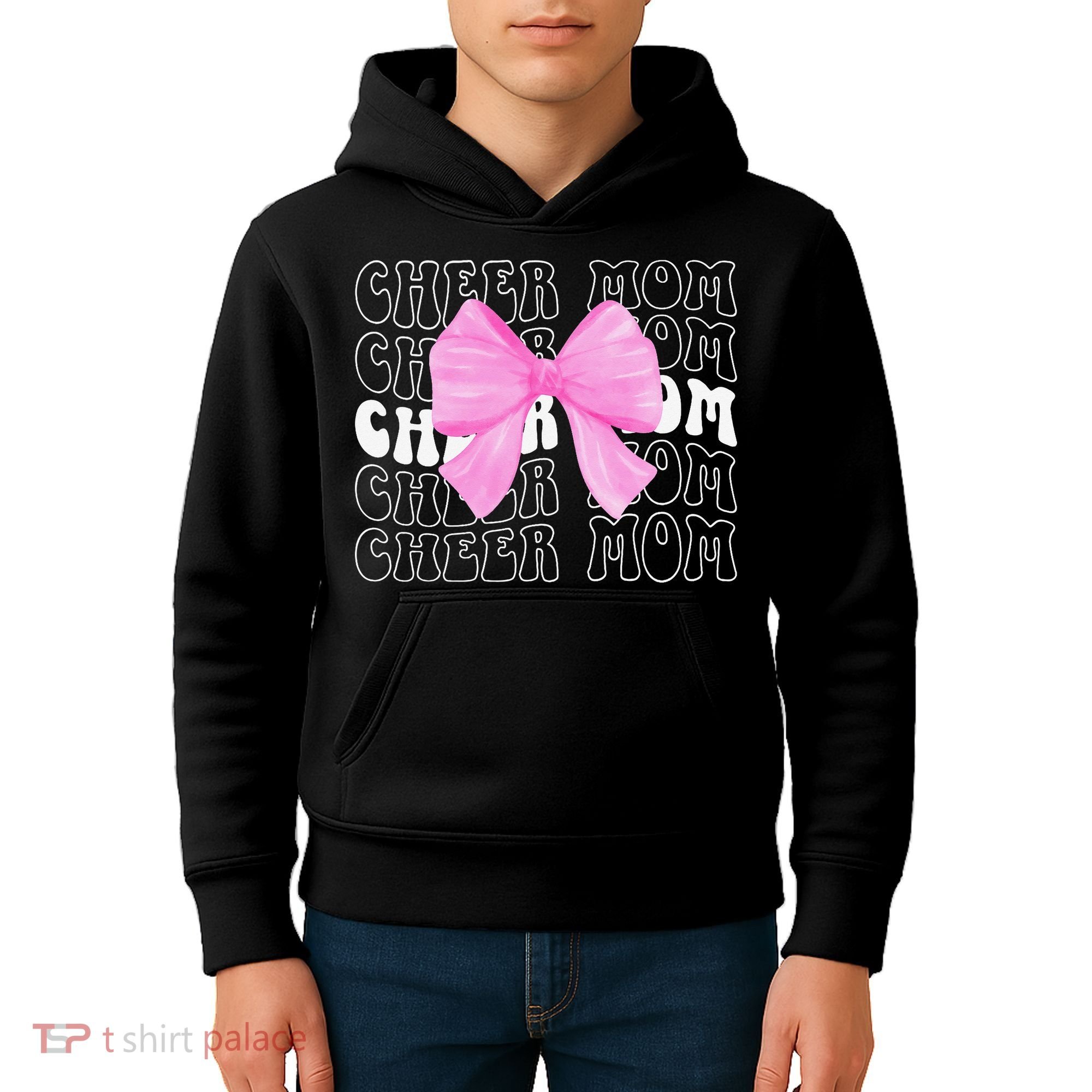 Cheer Mom Of A Cheerleader Mama Cheerleading Mom Coquette Kids Hoodie