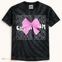 Cheer Mom Of A Cheerleader Mama Cheerleading Mom Coquette Kids Tie-Dye T-Shirt thumb 0