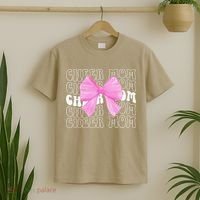 Cheer Mom Of A Cheerleader Mama Cheerleading Mom Coquette T-Shirt thumb 2