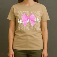Cheer Mom Of A Cheerleader Mama Cheerleading Mom Coquette T-Shirt thumb 4