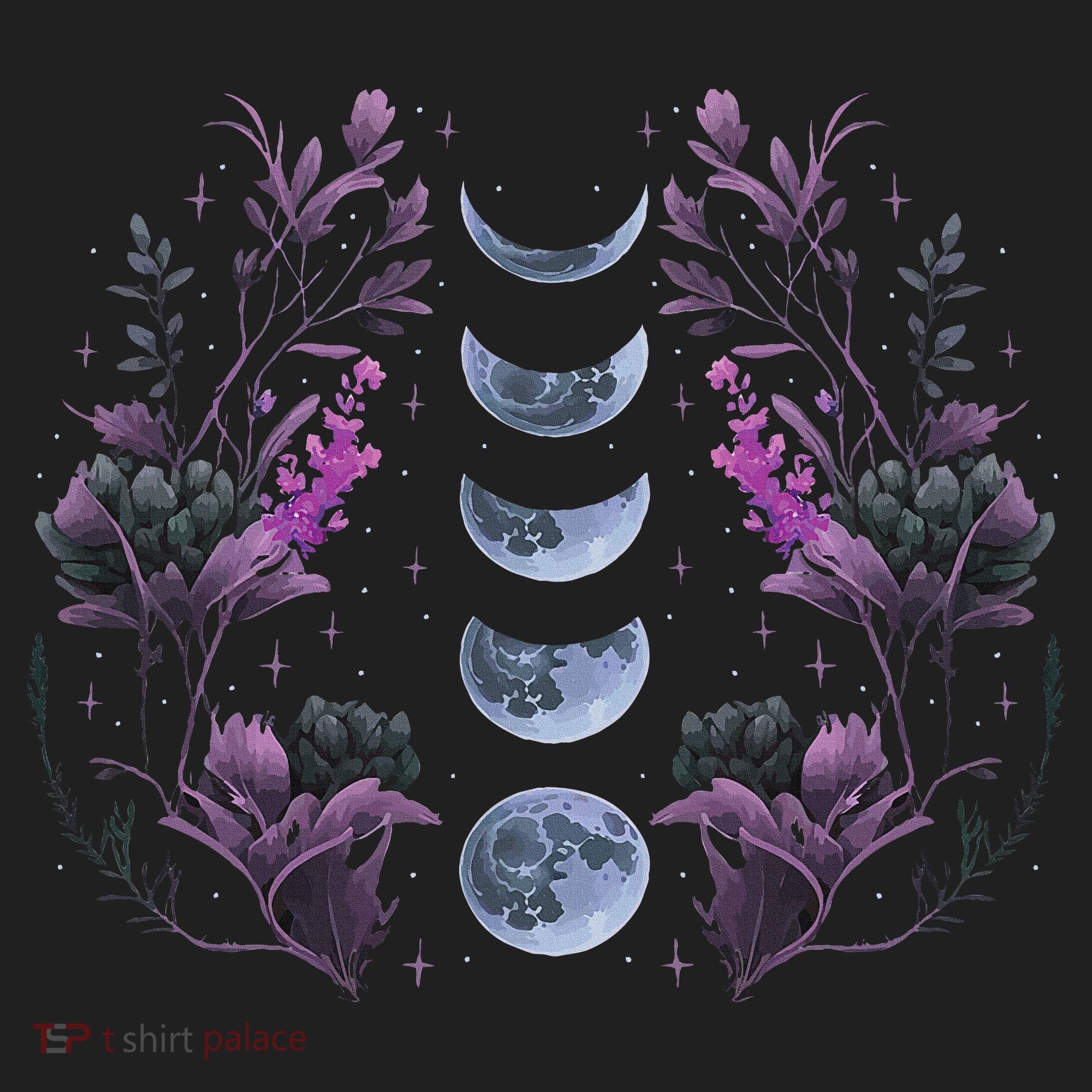 Celestial Moon Phase Boho Wildflowers Zodiac Witchcore Women's Sweatshirt