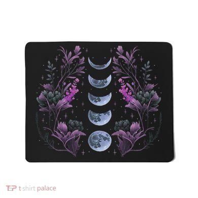 Celestial Moon Phase Boho Wildflowers Zodiac Witchcore Mousepad