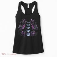 Celestial Moon Phase Boho Wildflowers Zodiac Witchcore Women's Tank Top thumb 0