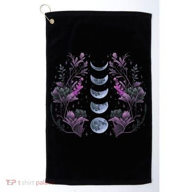 Celestial Moon Phase Boho Wildflowers Zodiac Witchcore Golf Towel