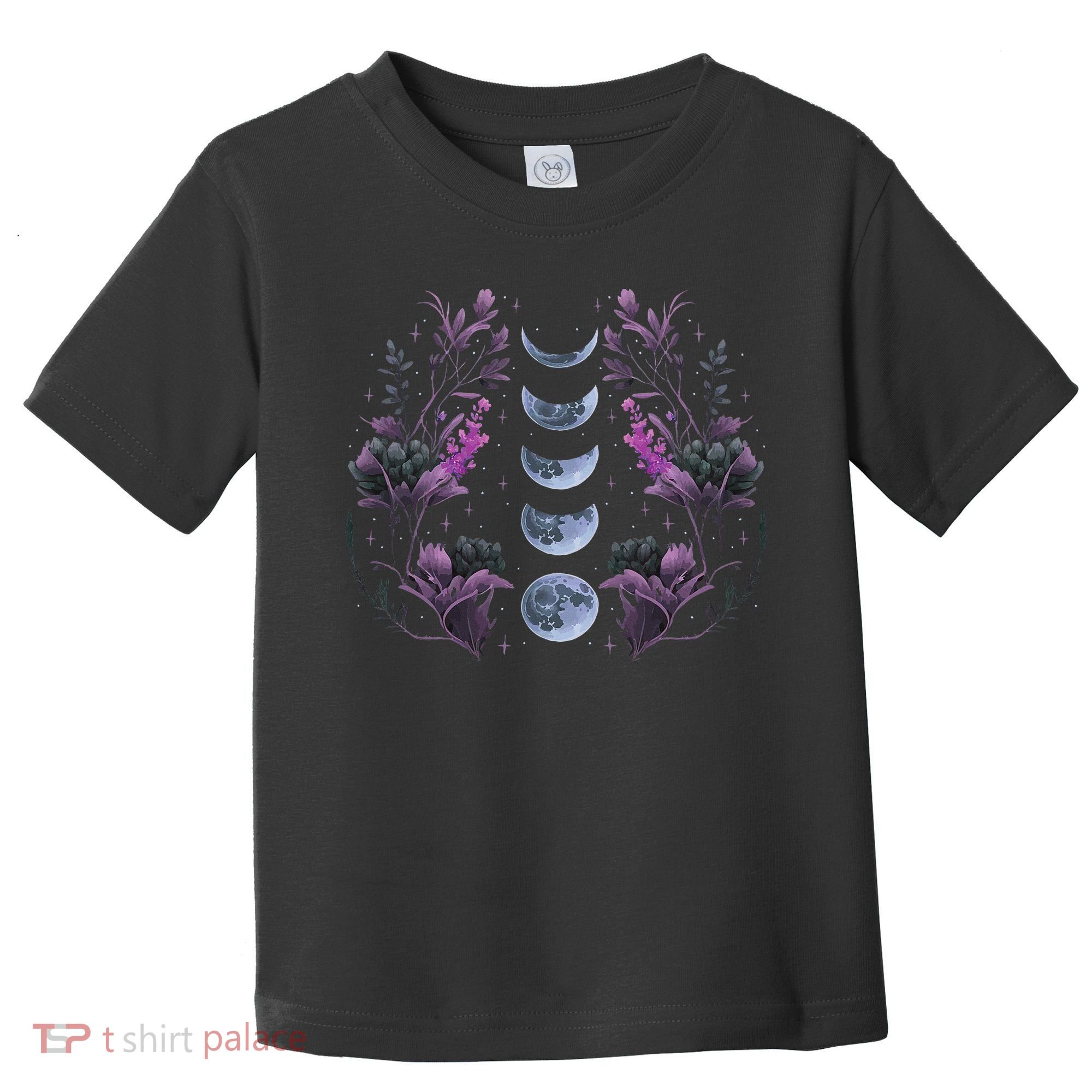 Celestial Moon Phase Boho Wildflowers Zodiac Witchcore Toddler T-Shirt