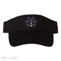 Celestial Moon Phase Boho Wildflowers Zodiac Witchcore Visor thumb 0