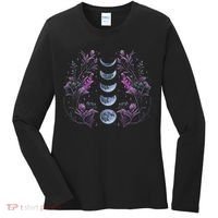 Celestial Moon Phase Boho Wildflowers Zodiac Witchcore Women's Long Sleeve Shirt thumb 0