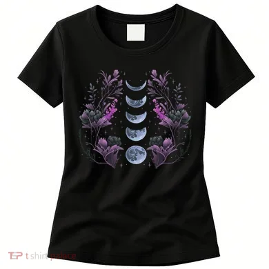Celestial Moon Phase Boho Wildflowers Zodiac Witchcore Women's T-Shirt