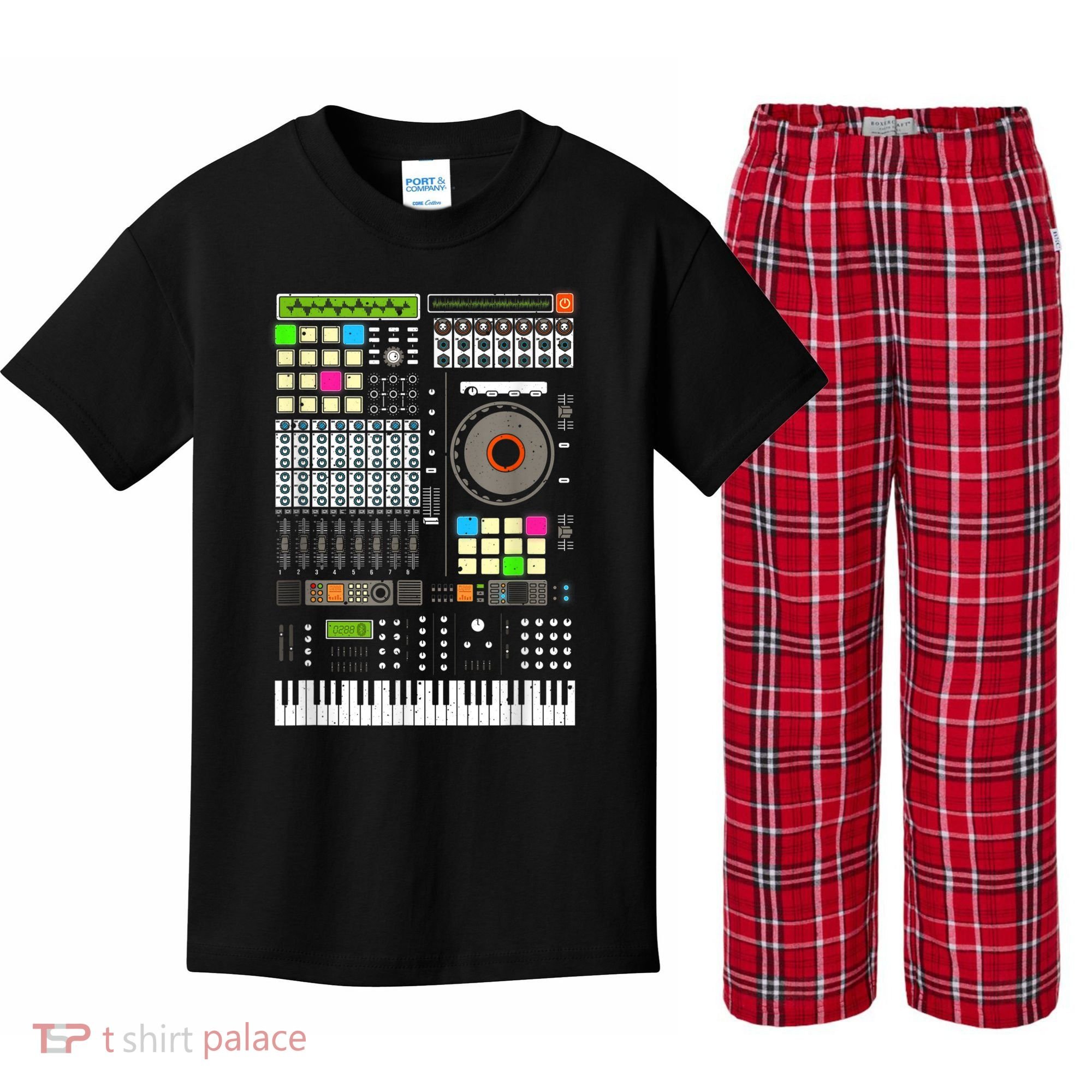 Cool Music Producer Artist For Men Women Beat Makers Kids Plaid Pajama Set