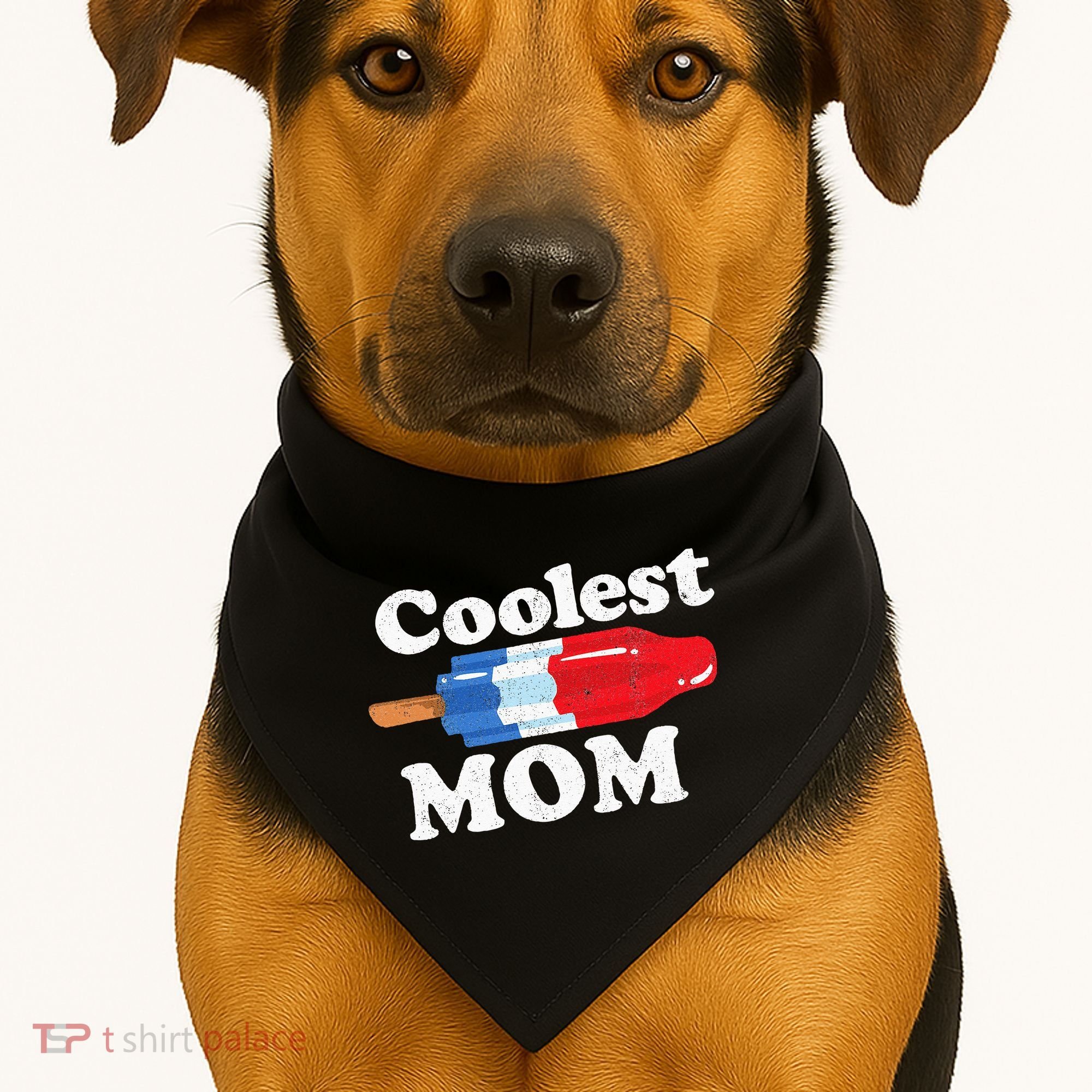 Coolest Mom Popsicle Funny Bomb Retro 80s Pop Mothers Gift USA-Made Doggie Bandana