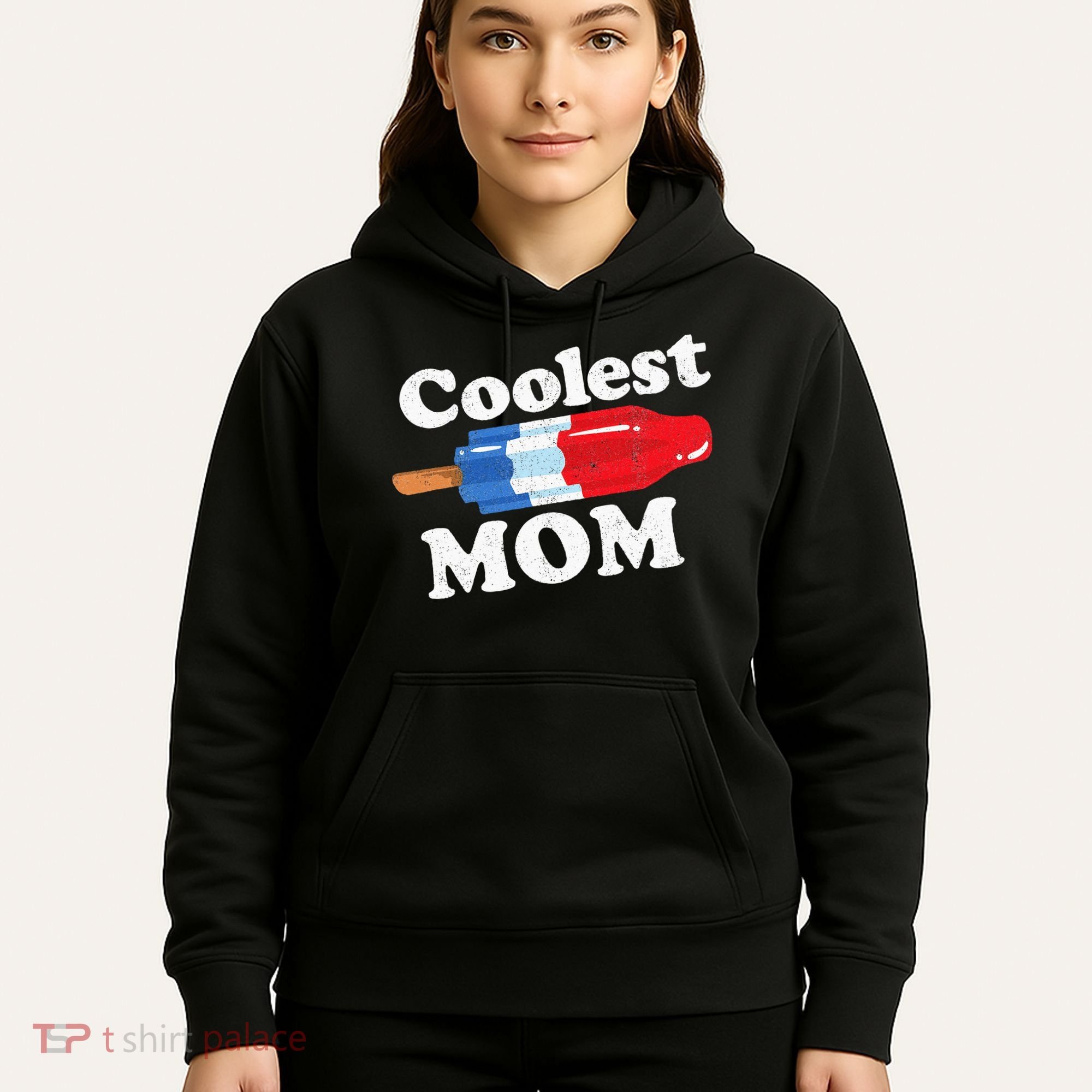 Coolest Mom Popsicle Funny Bomb Retro 80s Pop Mothers Gift Hoodie