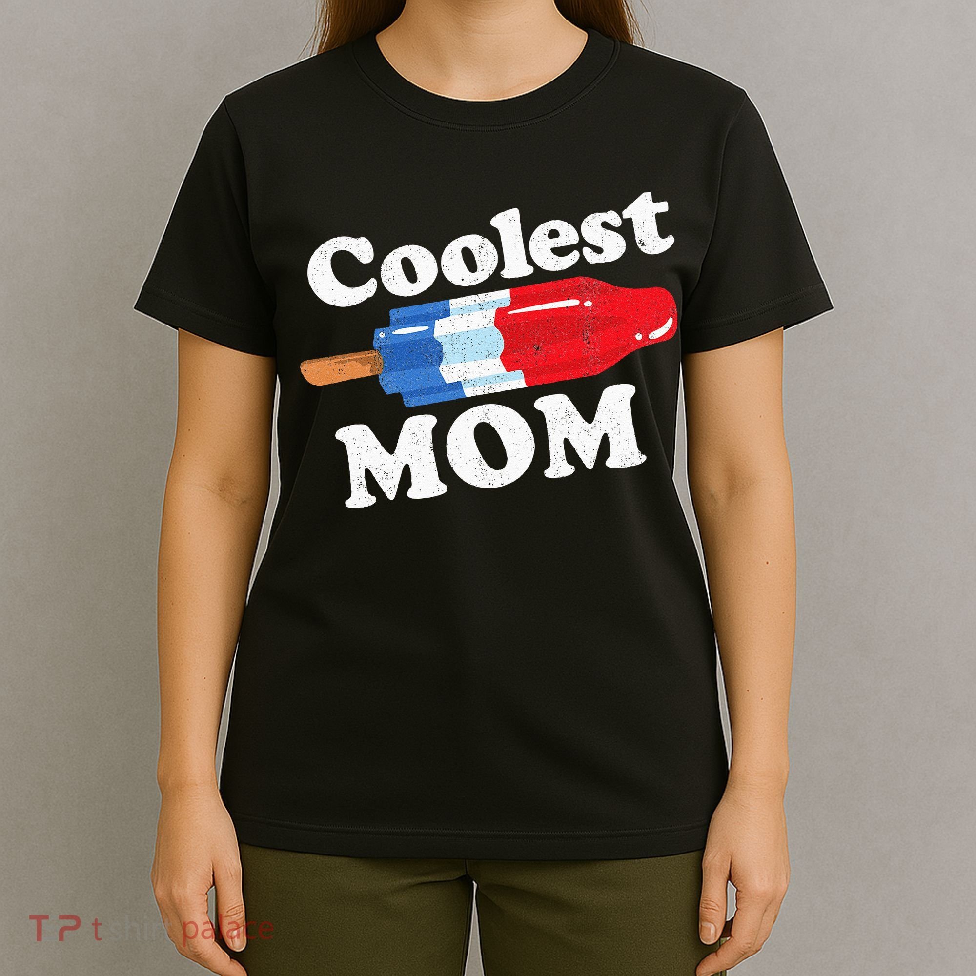 Coolest Mom Popsicle Funny Bomb Retro 80s Pop Mothers Gift T-Shirt