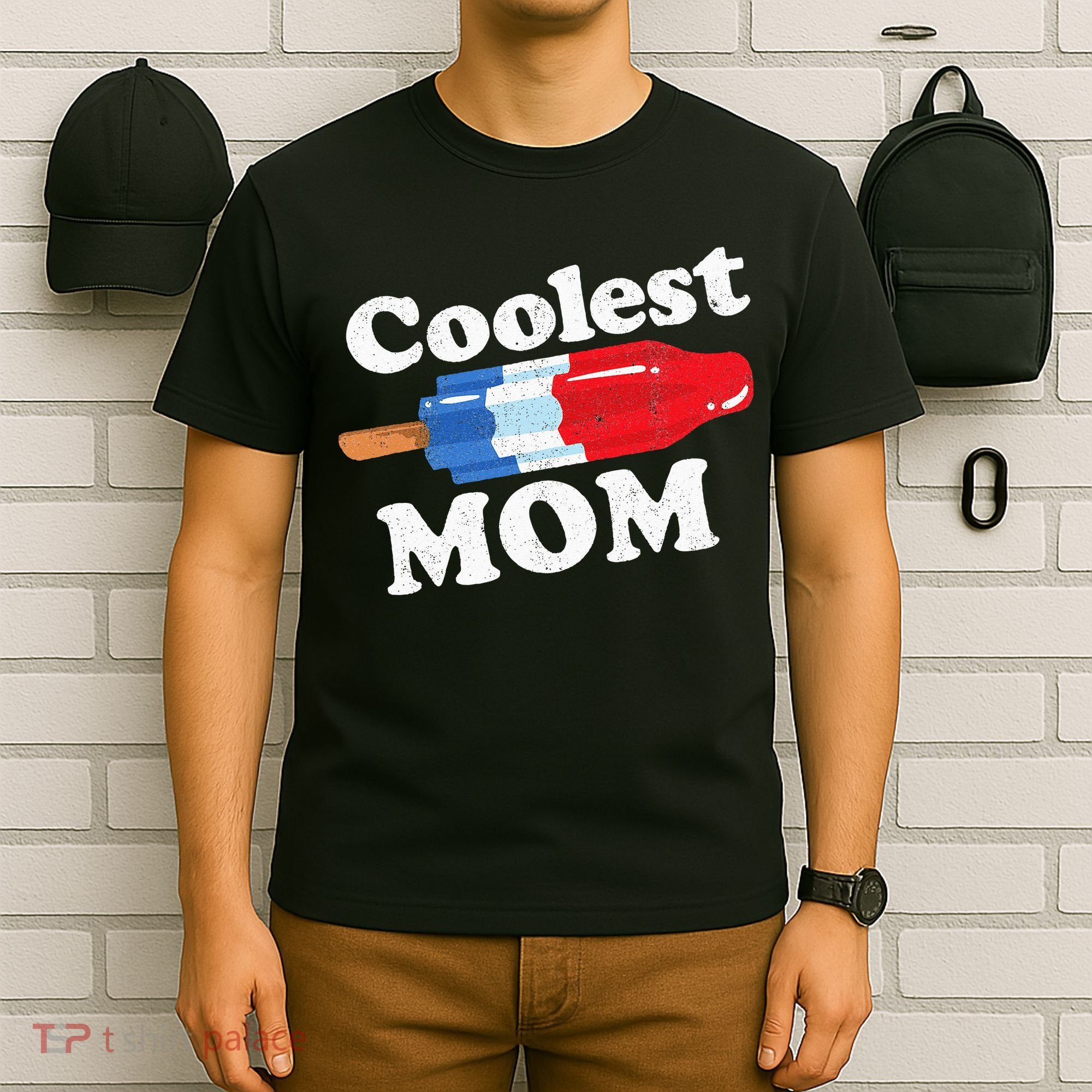 Coolest Mom Popsicle Funny Bomb Retro 80s Pop Mothers Gift T-Shirt