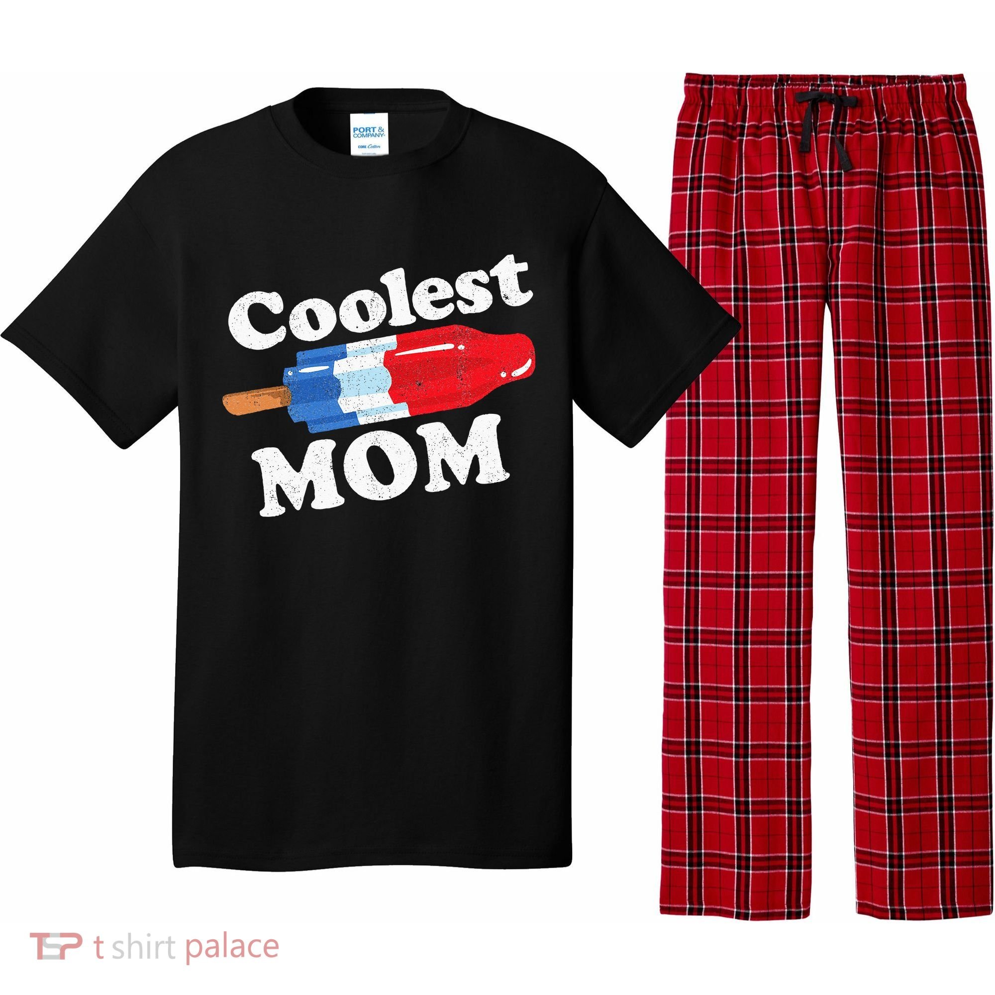 Coolest Mom Popsicle Funny Bomb Retro 80s Pop Mothers Gift Pajama Set