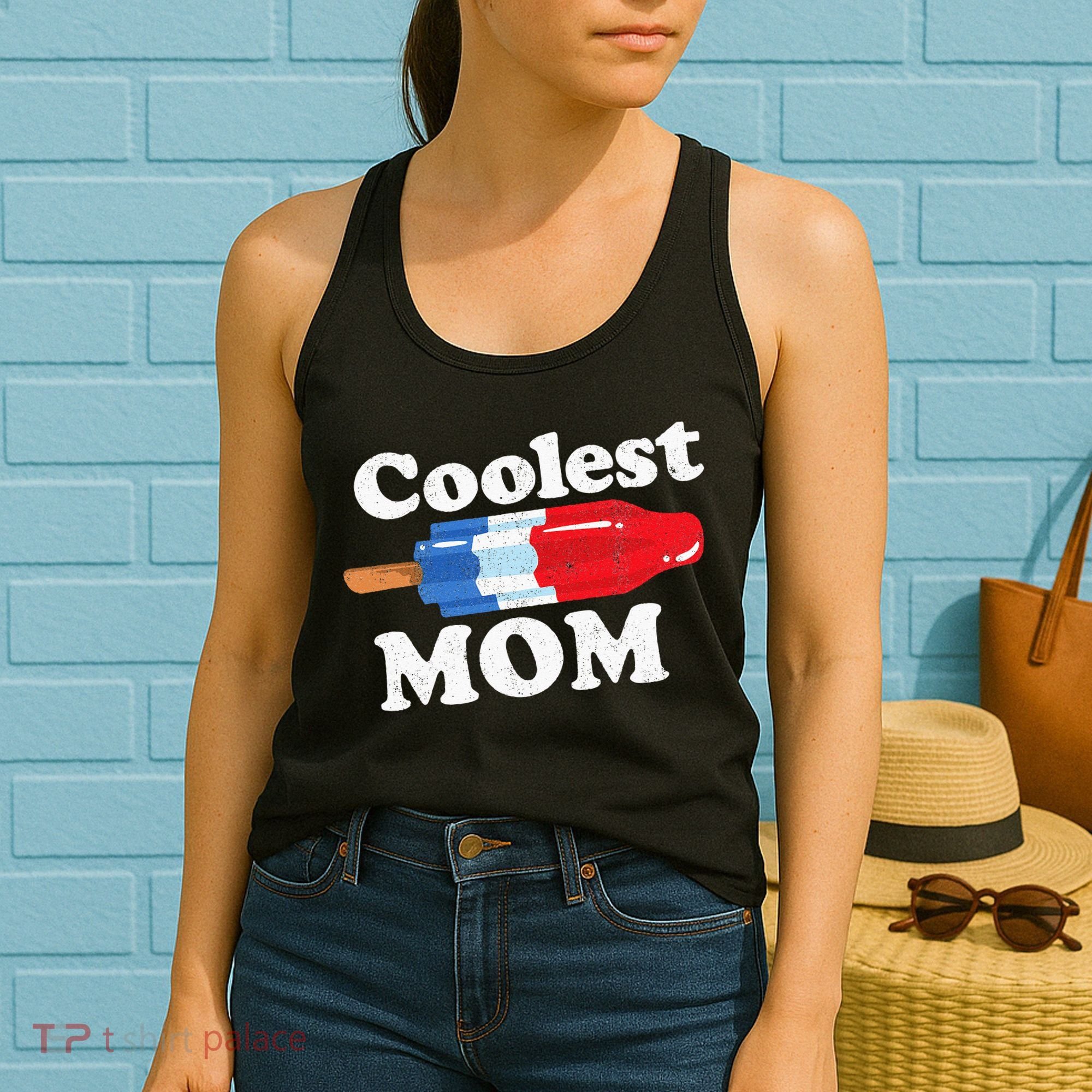 Coolest Mom Popsicle Funny Bomb Retro 80s Pop Mothers Gift Women's Tank Top